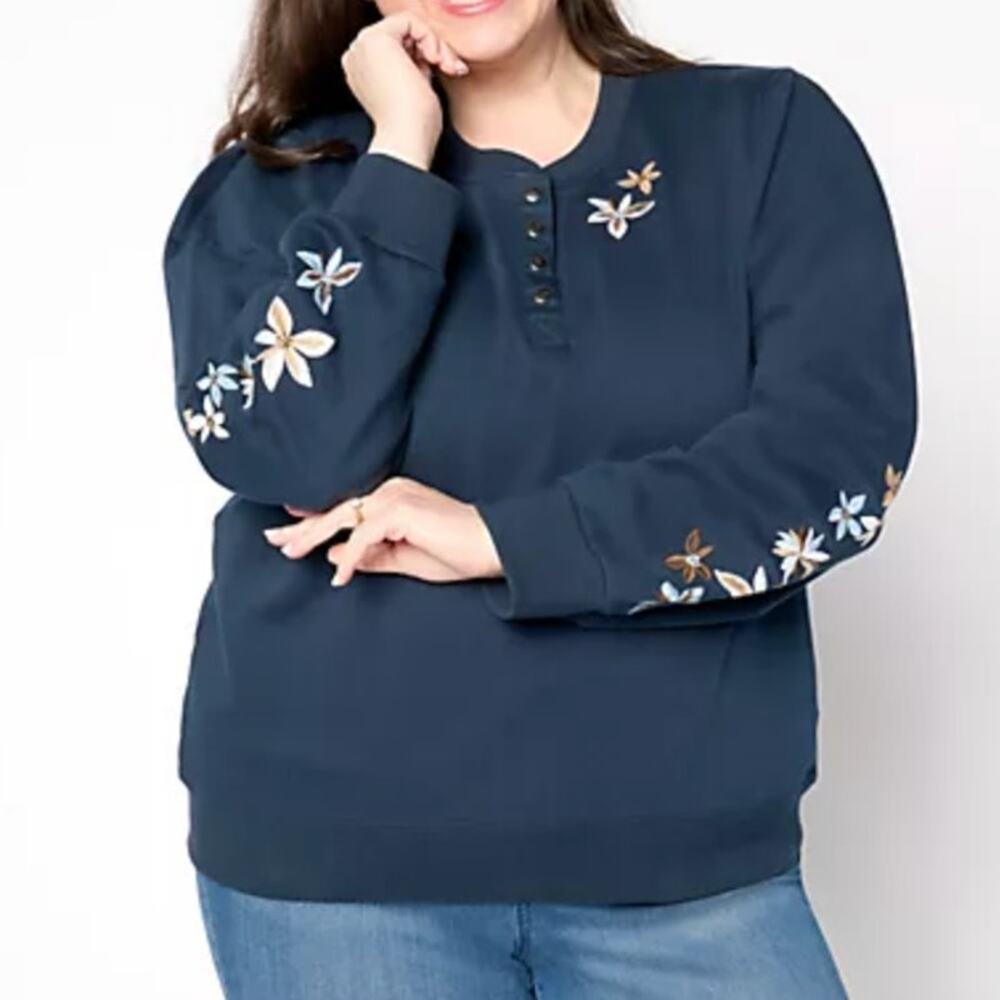 Driftwood Jeans Teddy French Terry Henley Navy